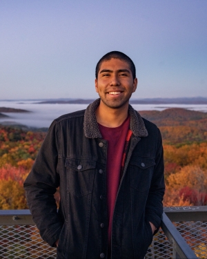 Will Perez on top of Gile Fire Tower