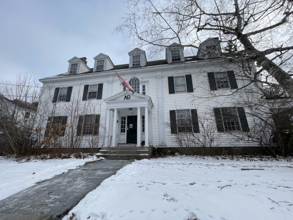 a picture of Alpha Theta with snow in the foreground