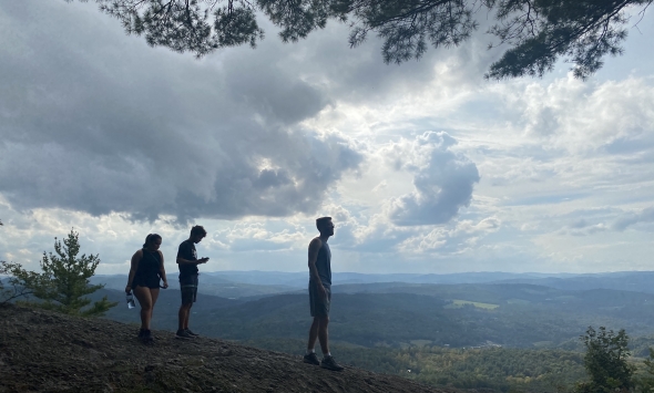 Pete '23, Azariah '23, Jess '23 on Wrights Mountain, VT