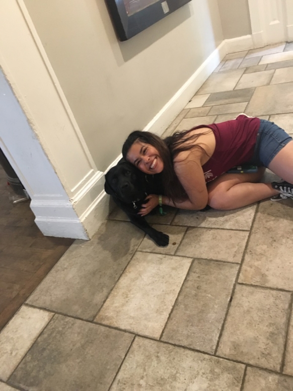teresa with a dog