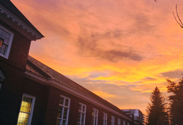 A photograph of a sunset above FoCo
