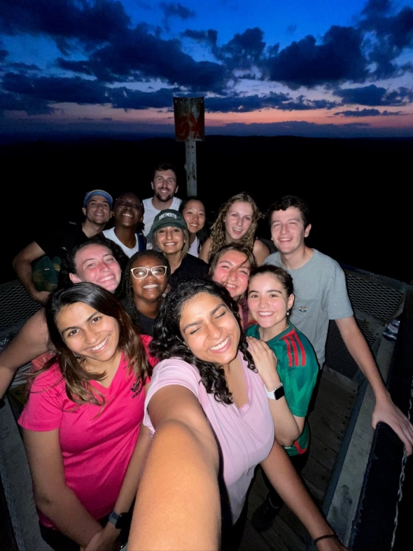 A picture of UGAs on a Gile Mountain sunset hike.