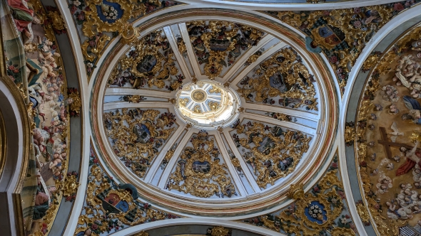 A room inside the cathedral with ornate decorations in a late Baroque style.