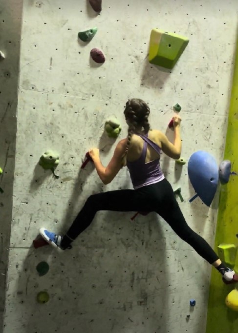 Kalina in the climbing gym