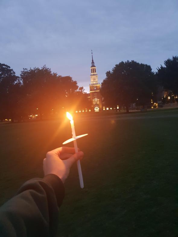 Baker's Tower and a candle