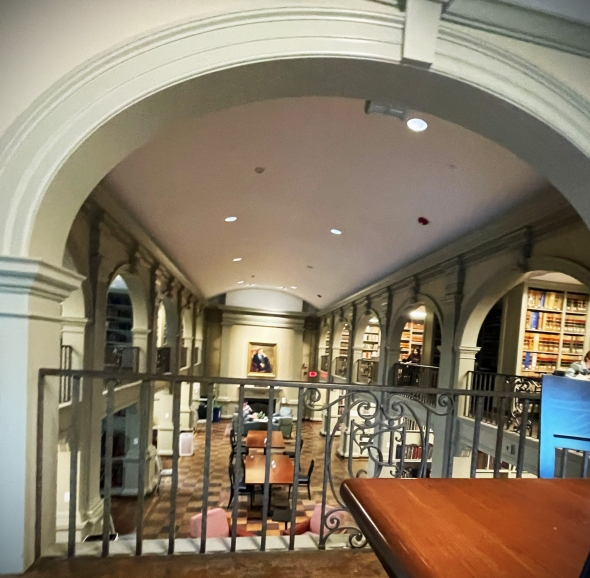 a view from the second floor in the east reading room