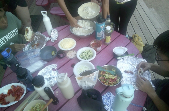 The wraps and burritos my group and I made.