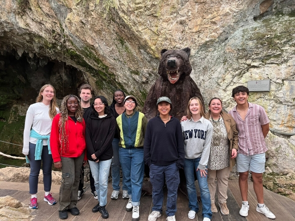 This picture is of the LSA group outside of the cave of Castillo.