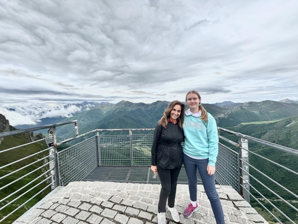 Lily and her host mom on the top of a mountain in Fuente de in Picos de Europa. They took a cable car to get to the mountain top.