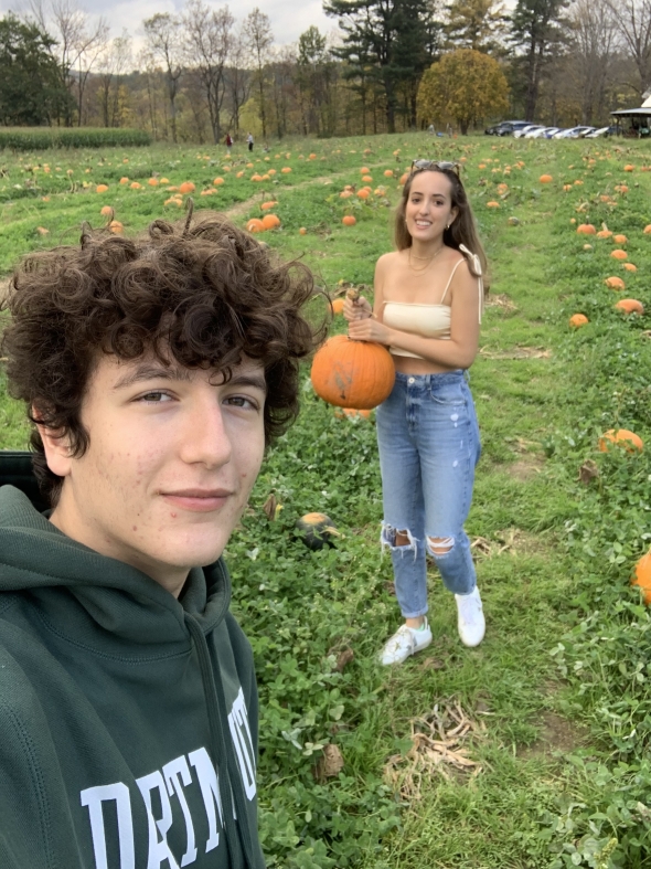 Picking out pumpkins at Riverview Farm