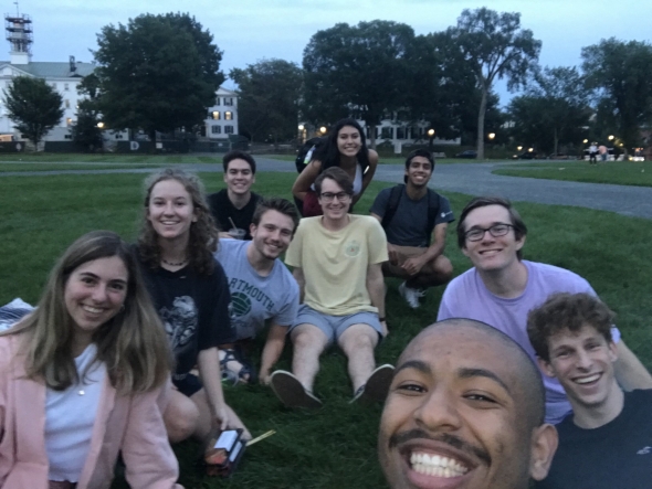 Having Dinner on the Green with Some Brothers and Other Friends