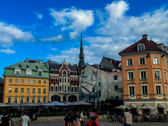 Mural in Old Town of Riga, Latvia