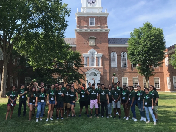 2018 Bounders play Capture the Melon in front of Baker-Berry Library with AO Greg Manne.