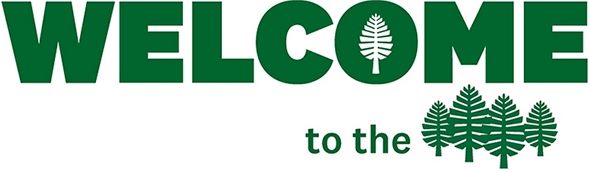 A graphic that reads Welcome to the Woods, with the Dartmouth pine icon in the foreground