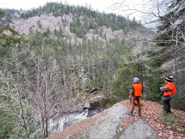 james and ian looking at the river