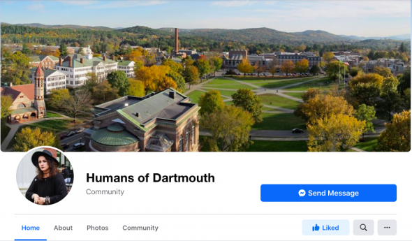 humans of dartmouth Facebook page