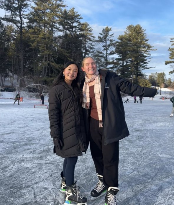 My friend and I ice skating after the performance.