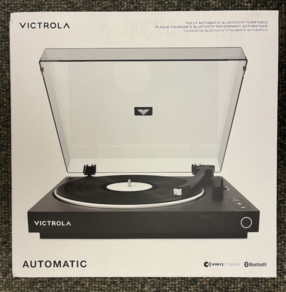 An image of a Victrola bluetooth record player