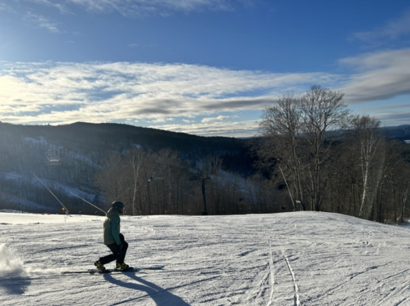 a person skiing on a mountain