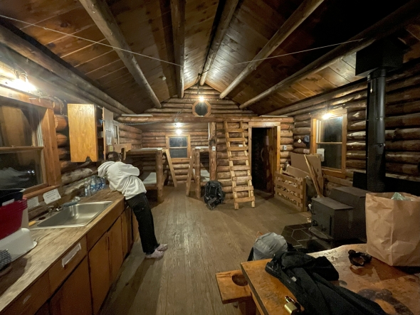 the inside of the Great Bear cabin