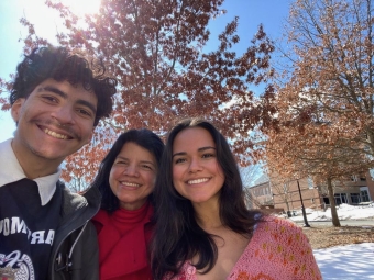 Antonio's family visiting campus