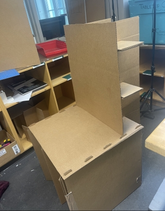 Cardboard chair made by Dartmouth students
