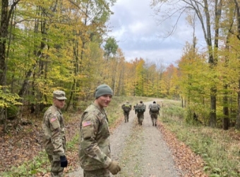 Cadets embarking on a "ruck"