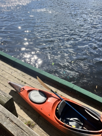 A photo of a kayak on the Ledyard dock