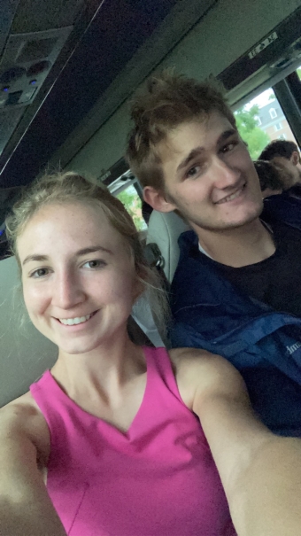 My co-leader and I on the bus to Trips! My co-leader and I on the bus to Trips!
