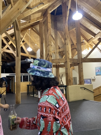 A supporter in the Ski Lodge