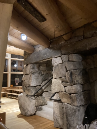 The Lodge has beautiful stone and wood finishes