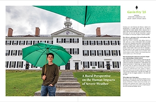 A photo of a spread from Home In Hanover featuring student Gavin Fry '25