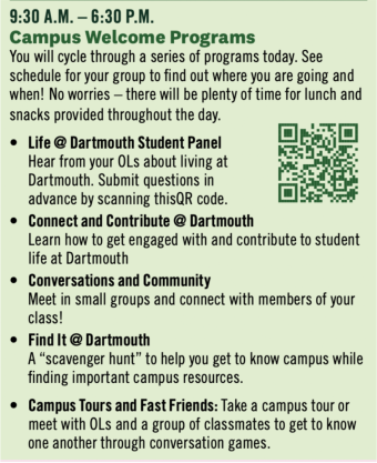 A sneak peak of the orientation schedule A sneak peak of the orientation schedule