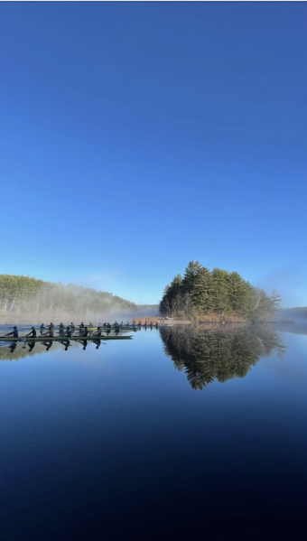 Rowing practice on the Connecticut River Rowing practice on the Connecticut River
